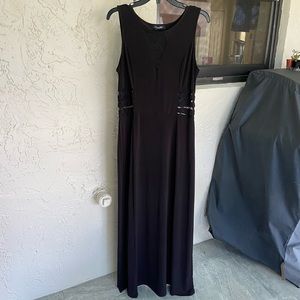 Candalite Black Maxi Dress with Lace Cutouts